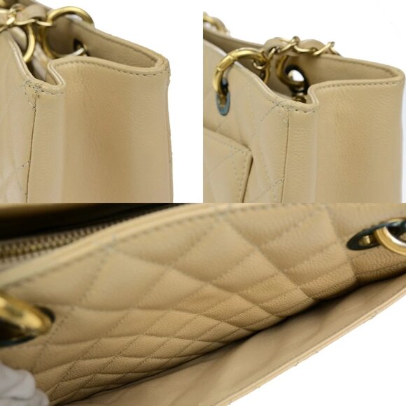 CHANEL CC GST Chain Shoulder Bag Grained Calfskin Leather Beige GHW 652RL053 - Picture 2 of 16